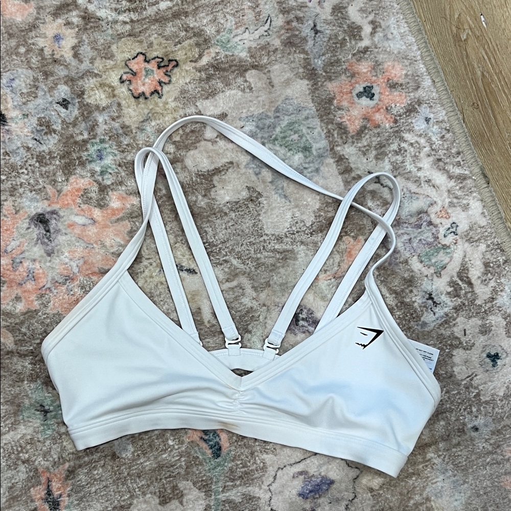Gymshark Double Strap White Sports Bra